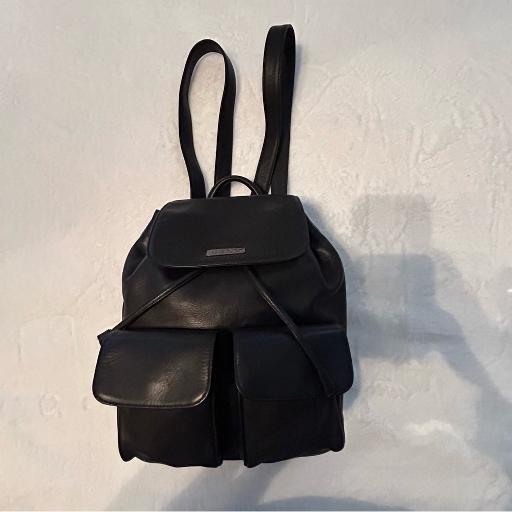 Dkny Black Leather Backpack Gem